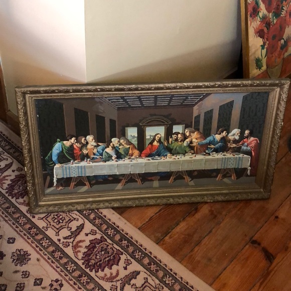 DaVinci Last Supper Acrylic Hand-Paint Framed - Picture 15 of 16